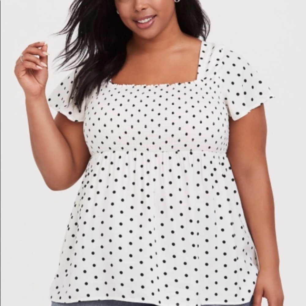 Torrid Polka Dot Blouse